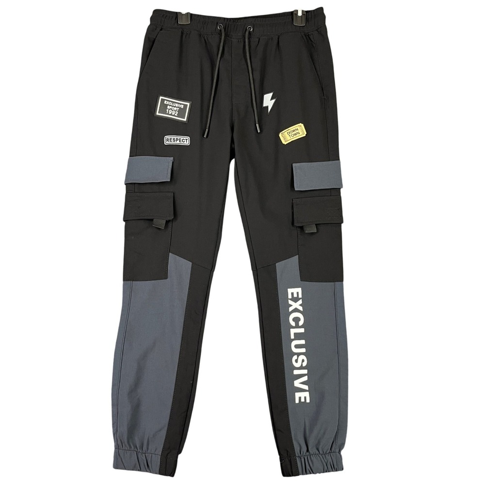 Rock Salt Graphic Patch Paratrooper Techwear Streetwear Cargo Joggers Men S